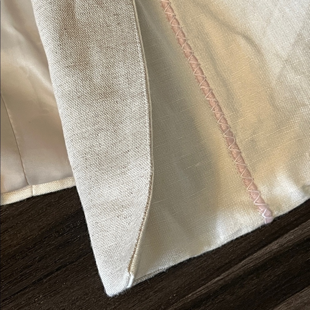 Harve Benard White Linen Open Front Blazer - Picture 4 of 11